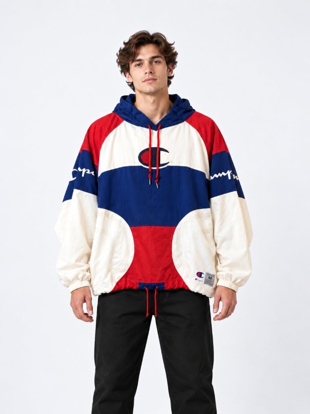 Champion It Takes A Little More Pullover Hoodie Mens L or 44 Red White Blue NEW